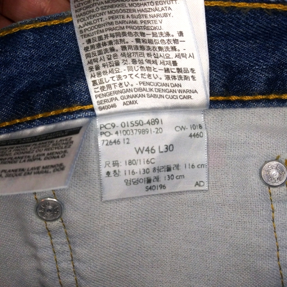 Levi's 550 Red Label 46 x 30 100% Cotton Relaxed Fit Jeans - Picture 15 of 16